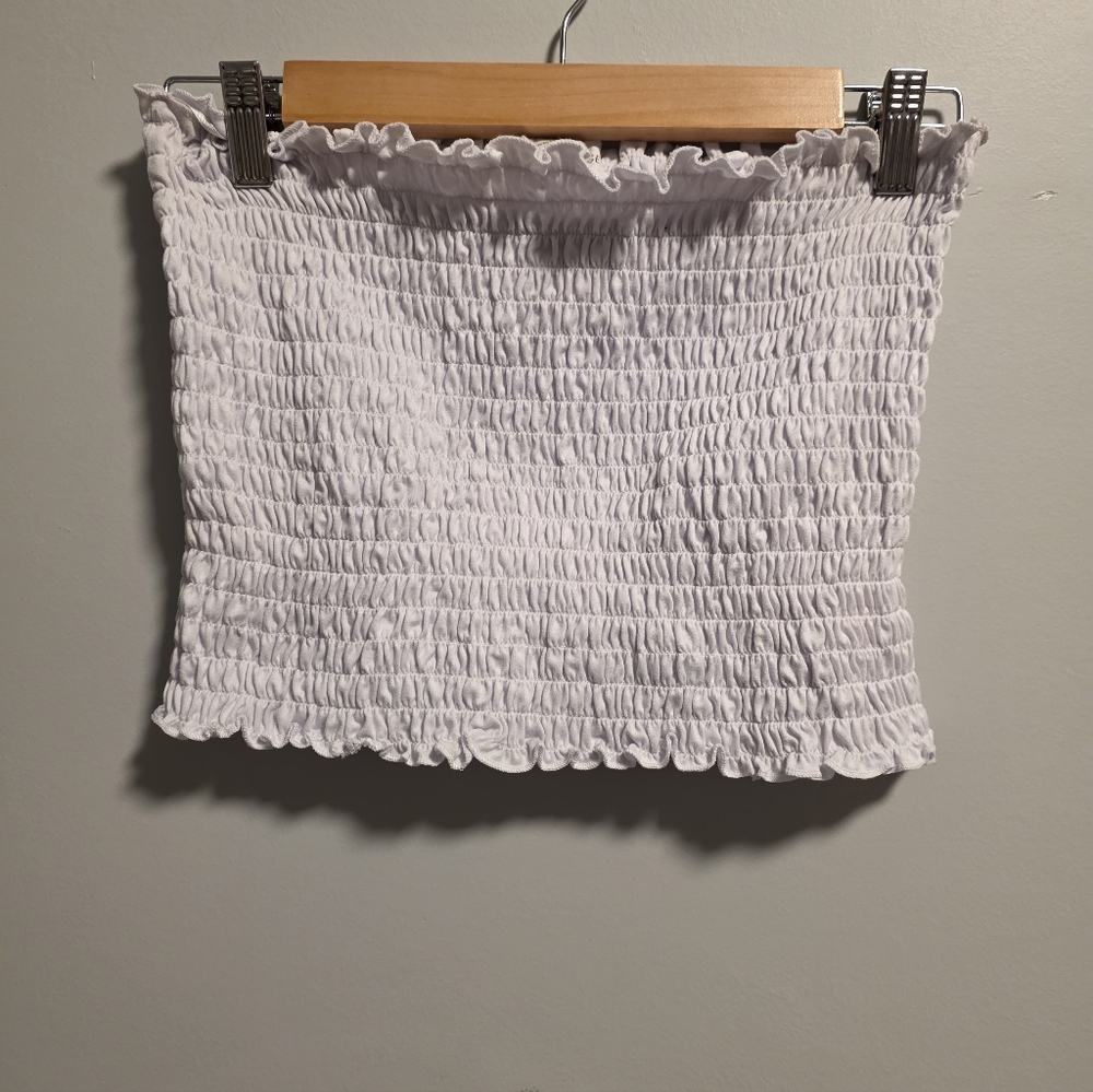 Urban Heritage White Ruffled Mini Skirt